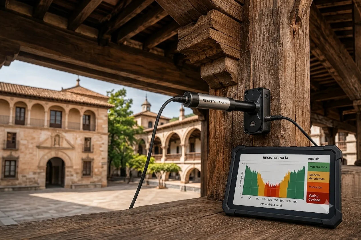 Inspección de madera estructural con resistógrafo ArbolCheck